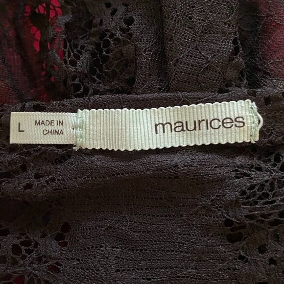 Maurices Boho Lace Back 3/4 Sleeve V-neck T-shirt Womens Top Size LG - Picture 5 of 6